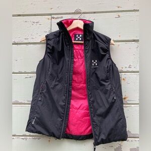 Womens Black HAGLOFS Barrier III insulated Lightweight vest pink lining size S